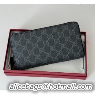 Big Discount Gucci Mens GG Canvas Zip Around Wallet 821207 Black 2025