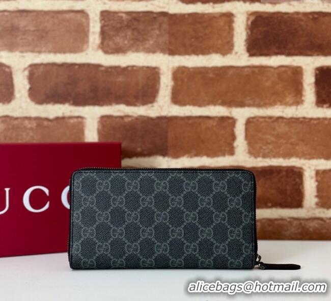 Big Discount Gucci Mens GG Canvas Zip Around Wallet 821207 Black 2025