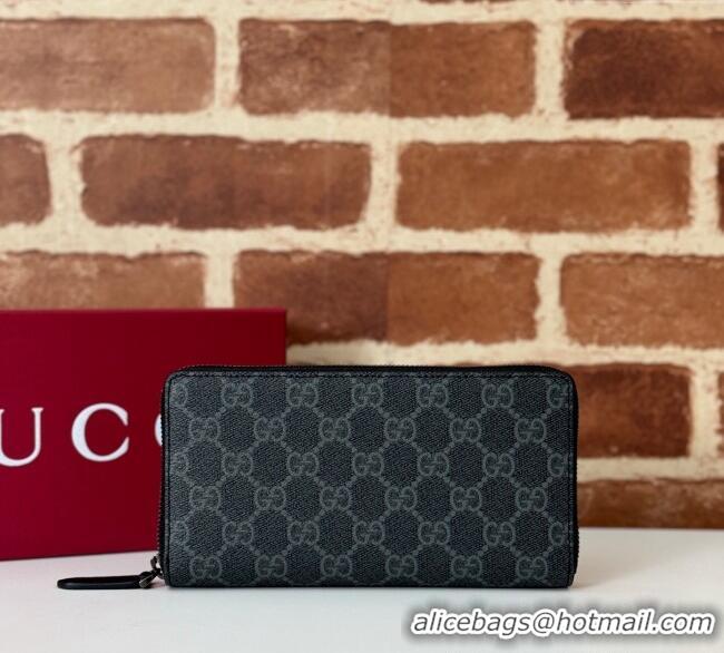 Big Discount Gucci Mens GG Canvas Zip Around Wallet 821207 Black 2025