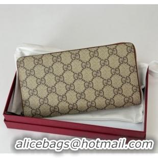 Promotional Gucci Mens GG Canvas Zip Around Wallet 821207 Beige 2025