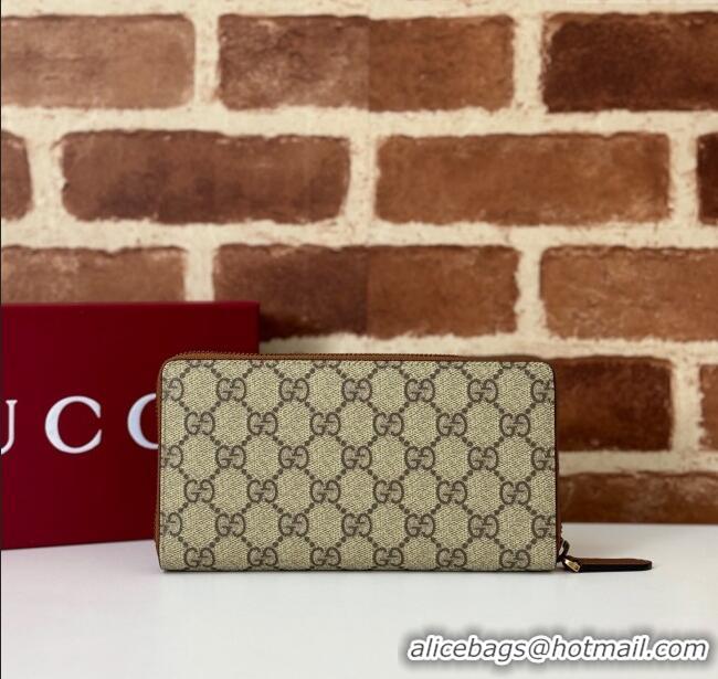 Promotional Gucci Mens GG Canvas Zip Around Wallet 821207 Beige 2025