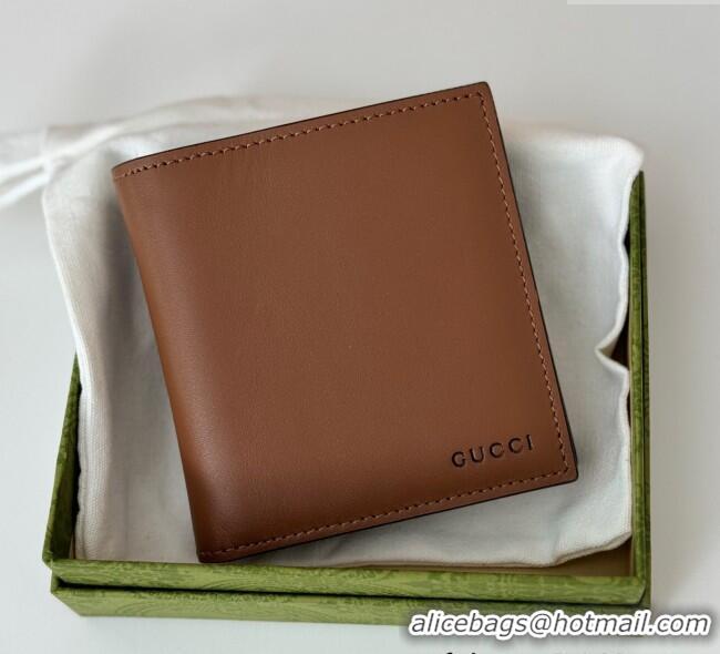 Traditional Specials Gucci Mens Bi-fold Embossed Wallet 818949 Brown/Beige 2025