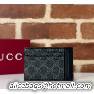 Buy Cheap Gucci Mens GG Canvas Emblem Card Case Wallet 821208 Black 2025