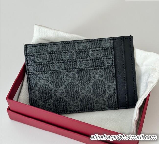 Buy Cheap Gucci Mens GG Canvas Emblem Card Case Wallet 821208 Black 2025
