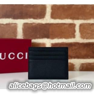 Famous Brand Gucci Mens GG Emblem Embossed Caed Case Wallet 818952 Black 2025