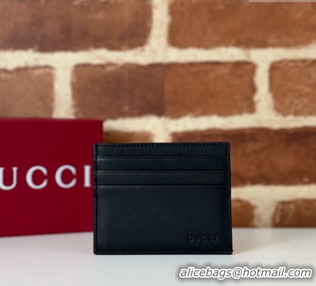 Famous Brand Gucci Mens GG Emblem Embossed Caed Case Wallet 818952 Black 2025