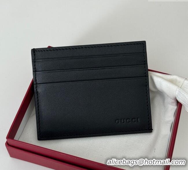 Famous Brand Gucci Mens GG Emblem Embossed Caed Case Wallet 818952 Black 2025