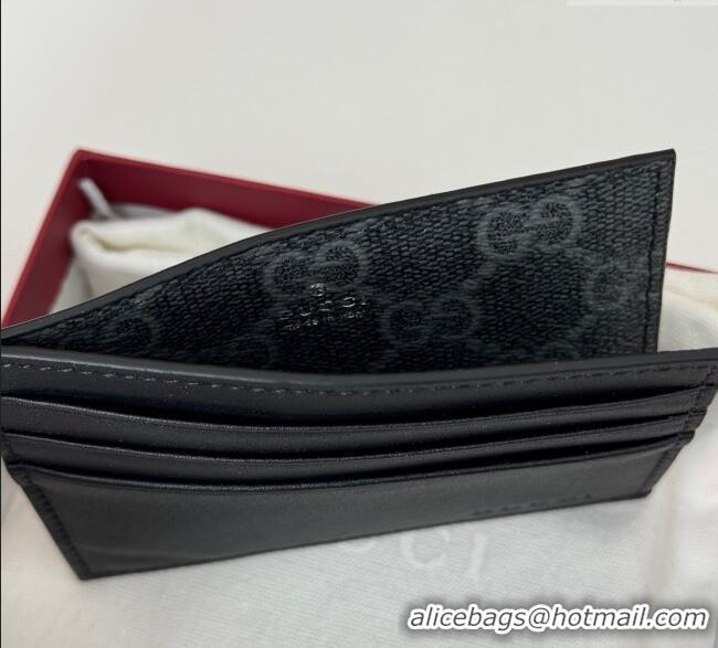 Famous Brand Gucci Mens GG Emblem Embossed Caed Case Wallet 818952 Black 2025
