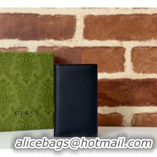 Pretty Style Gucci Mens GG Emblem Bi-Fold Embossed Card Case Wallet 818953 Black 2025