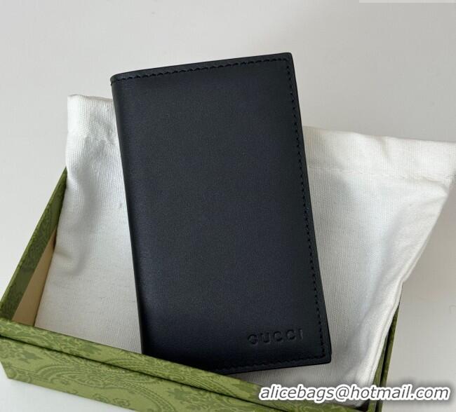 Pretty Style Gucci Mens GG Emblem Bi-Fold Embossed Card Case Wallet 818953 Black 2025