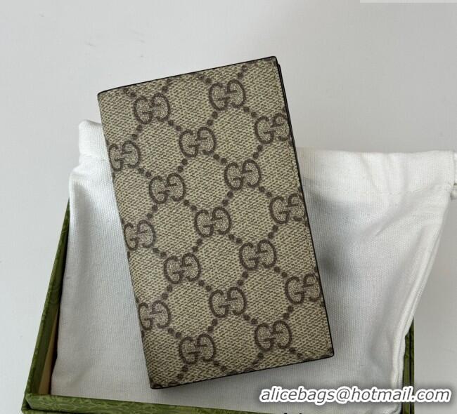 Big Discount Gucci Mens GG Emblem Bi-Fold Card Case Wallet 821209 Beige 2025