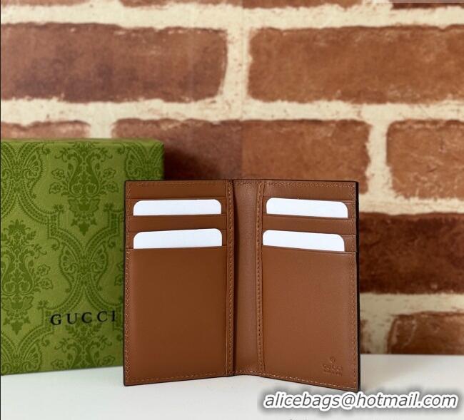 Big Discount Gucci Mens GG Emblem Bi-Fold Card Case Wallet 821209 Beige 2025