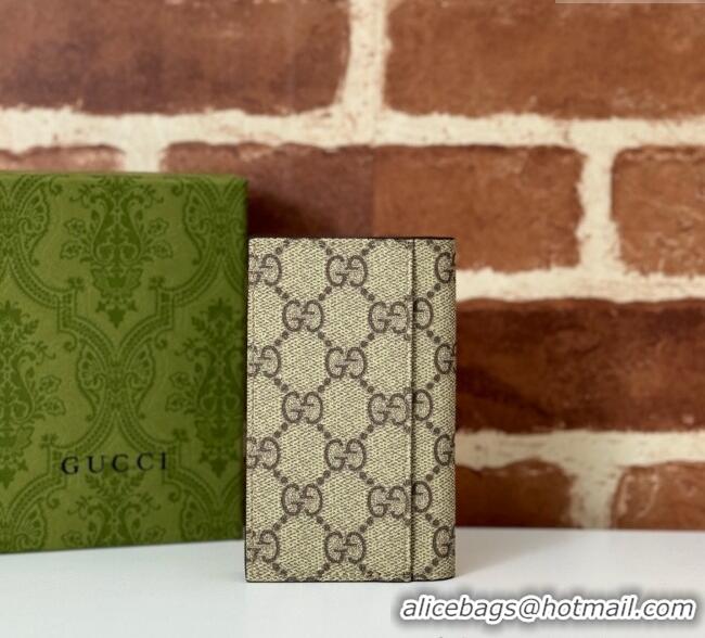Big Discount Gucci Mens GG Emblem Bi-Fold Card Case Wallet 821209 Beige 2025