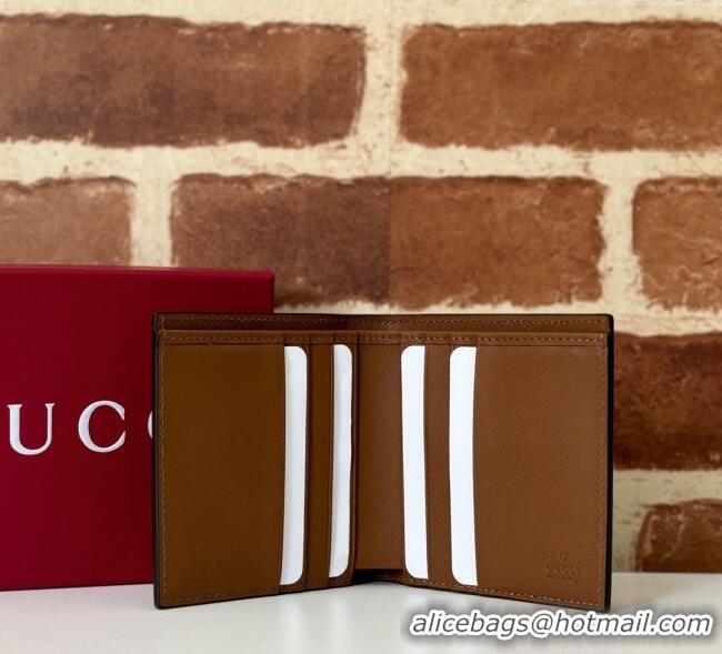 Big Discount Gucci Mens GG Emblem Bi-Fold Wallet 821206 Beige 2025