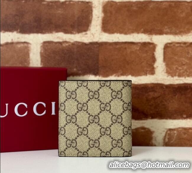 Big Discount Gucci Mens GG Emblem Bi-Fold Wallet 821206 Beige 2025