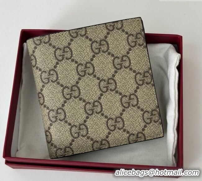 Big Discount Gucci Mens GG Emblem Bi-Fold Wallet 821206 Beige 2025