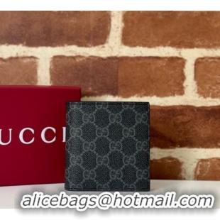 Shop Grade Gucci Mens GG Emblem Bi-Fold Wallet 821206 Black 2025