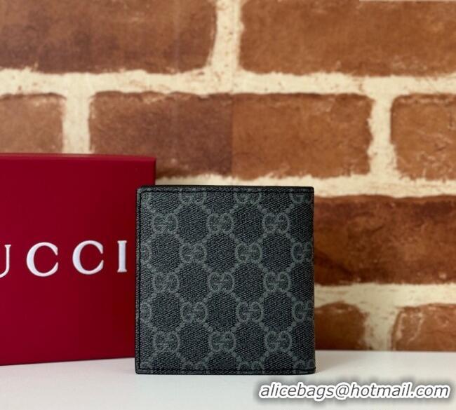 Shop Grade Gucci Mens GG Emblem Bi-Fold Wallet 821206 Black 2025