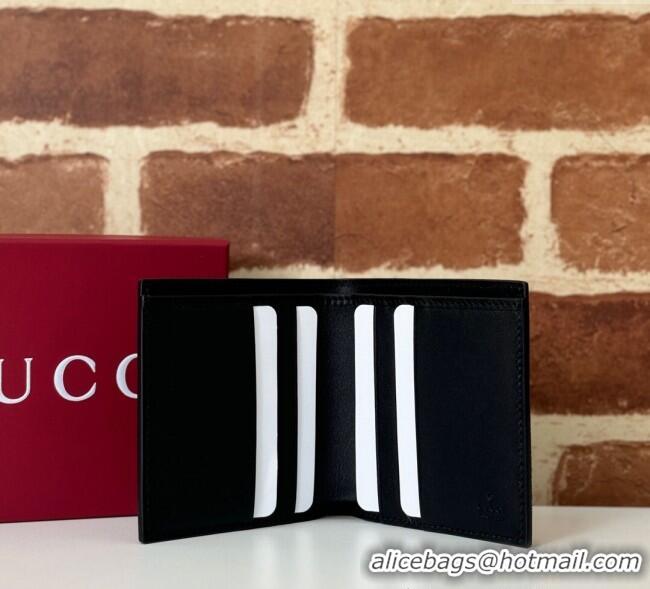 Shop Grade Gucci Mens GG Emblem Bi-Fold Wallet 821206 Black 2025
