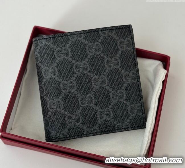 Shop Grade Gucci Mens GG Emblem Bi-Fold Wallet 821206 Black 2025