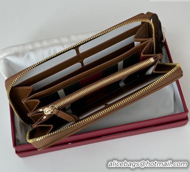 Most Popular Gucci GG Canvas Emblem Zip Around Wallet 819122 Brown 2025