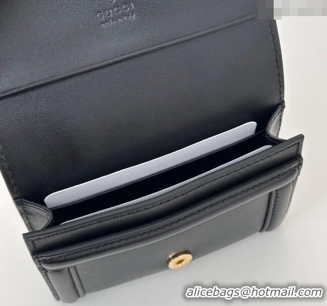 Top Grade Gucci Blondie Wallet Calf Leather 818811 Black 2025