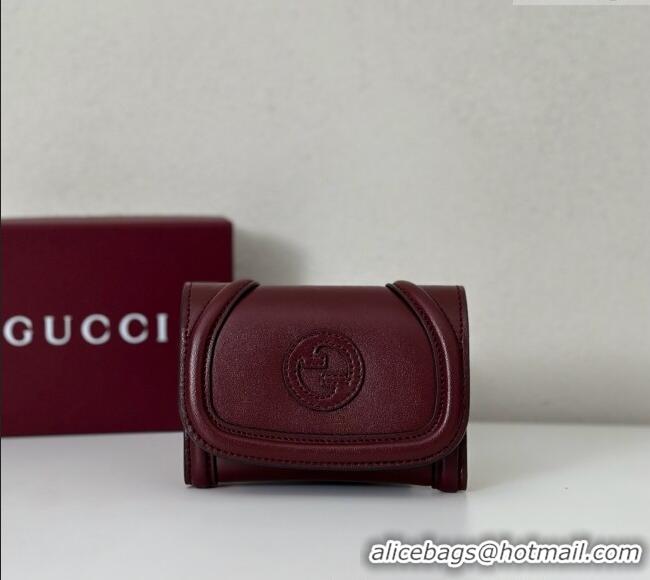 Top Design Gucci Blondie Wallet in Leather 818811 Burgundy 2025