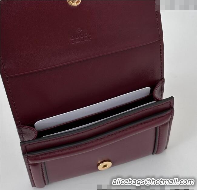 Top Design Gucci Blondie Wallet in Leather 818811 Burgundy 2025
