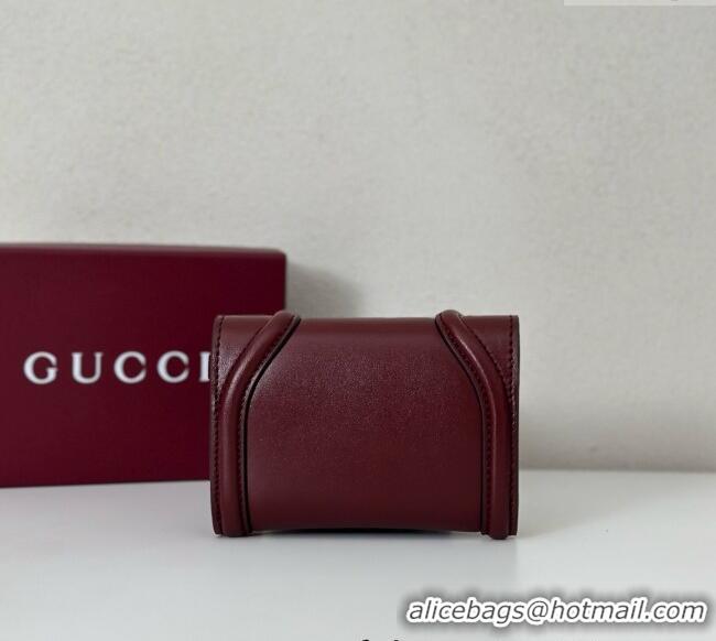 Top Design Gucci Blondie Wallet in Leather 818811 Burgundy 2025