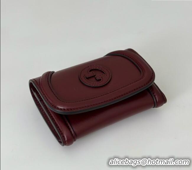 Top Design Gucci Blondie Wallet in Leather 818811 Burgundy 2025
