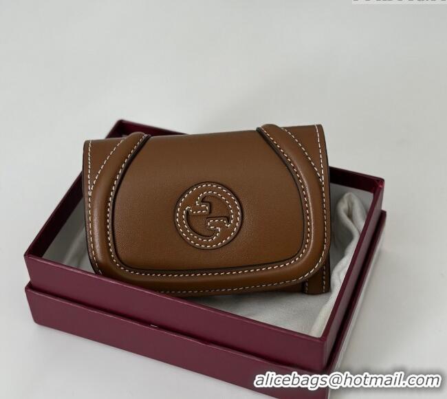 Fashion Discount Gucci Blondie Wallet in Calf Leather 818811 Brown 2025