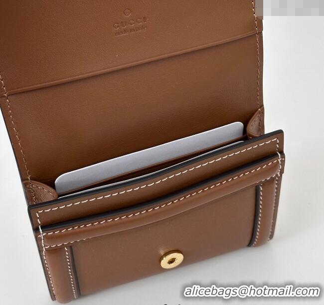 Fashion Discount Gucci Blondie Wallet in Calf Leather 818811 Brown 2025
