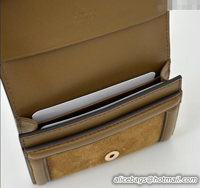 Unique Grade Gucci Blondie Wallet in 818811 Brown Suede 2025