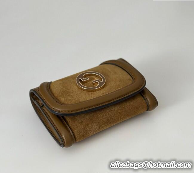 Unique Grade Gucci Blondie Wallet in 818811 Brown Suede 2025