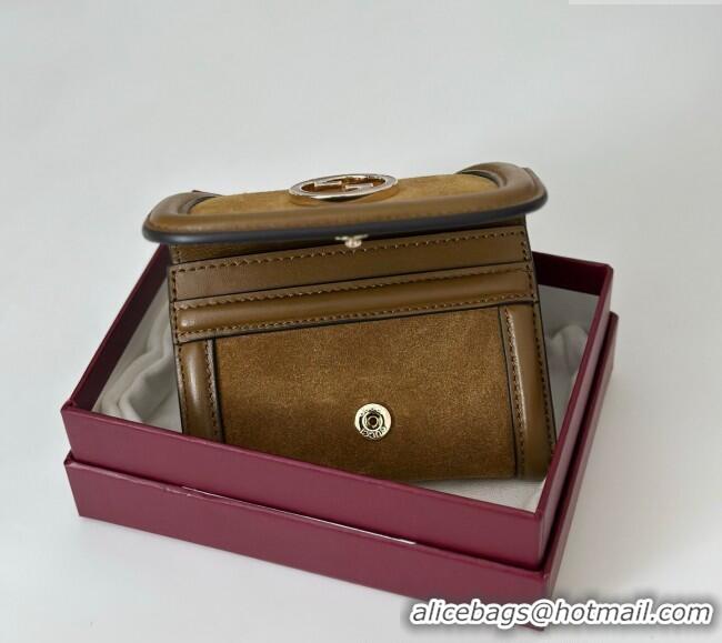 Unique Grade Gucci Blondie Wallet in 818811 Brown Suede 2025