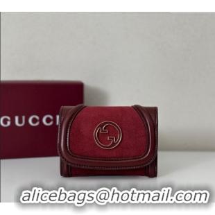 Buy Discount Gucci Blondie Wallet in 818811 Burgundy Suede 2025