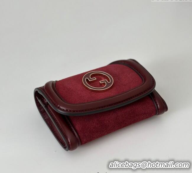 Buy Discount Gucci Blondie Wallet in 818811 Burgundy Suede 2025