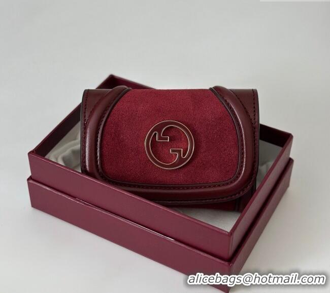Buy Discount Gucci Blondie Wallet in 818811 Burgundy Suede 2025