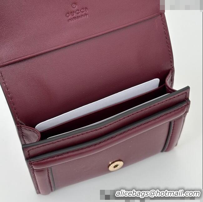 Buy Fashionable Gucci Blondie Wallet in Leather 818811 Burgundy 2025
