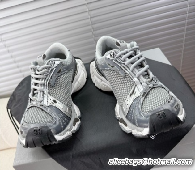 Buy New Cheap Balenciaga Stapler Sneakers in Mesh Grey/Silver 0604059