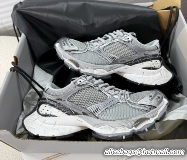 Buy New Cheap Balenciaga Stapler Sneakers in Mesh Grey/Silver 0604059