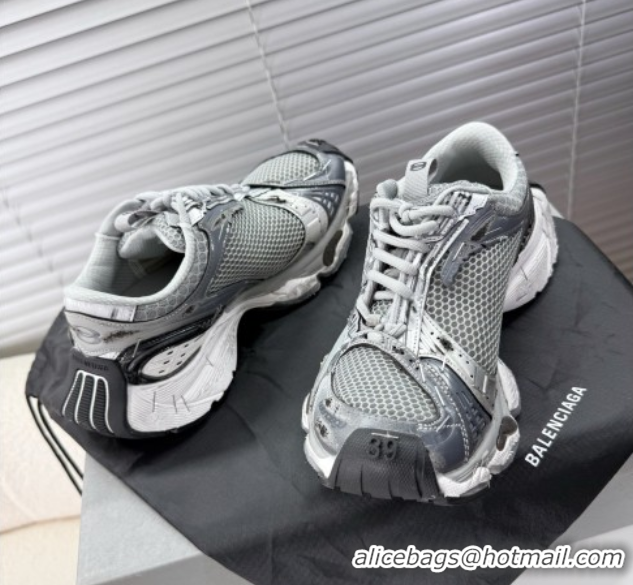 Buy New Cheap Balenciaga Stapler Sneakers in Mesh Grey/Silver 0604059