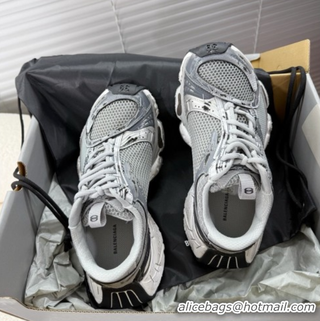 Buy New Cheap Balenciaga Stapler Sneakers in Mesh Grey/Silver 0604059