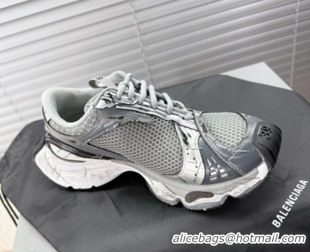 Buy New Cheap Balenciaga Stapler Sneakers in Mesh Grey/Silver 0604059