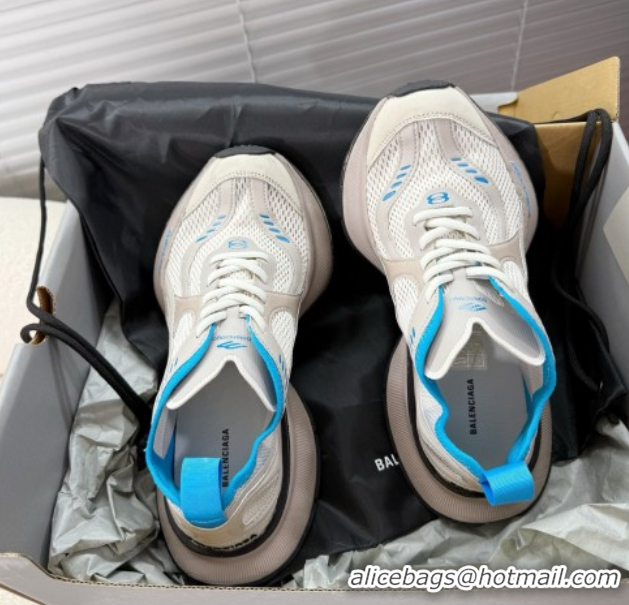 Shop Duplicate Balenciaga Circuit Sneakers in Mesh White/Blue 50604061