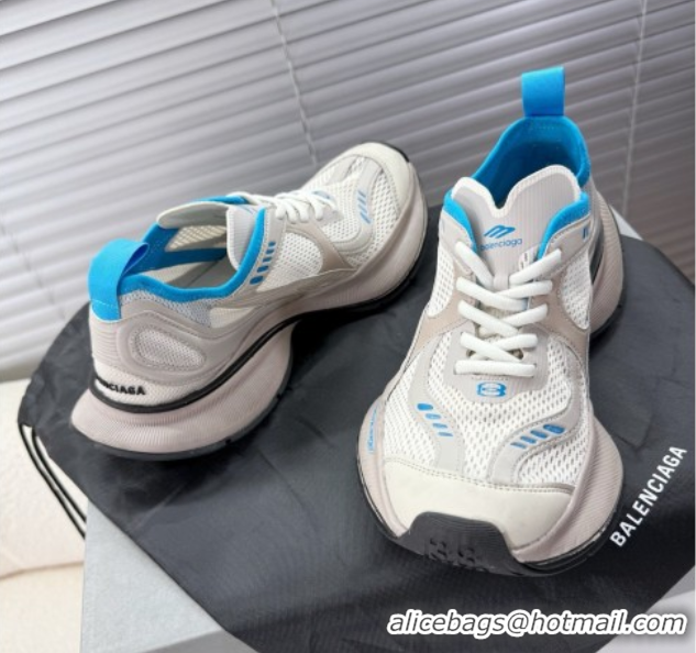 Shop Duplicate Balenciaga Circuit Sneakers in Mesh White/Blue 50604061