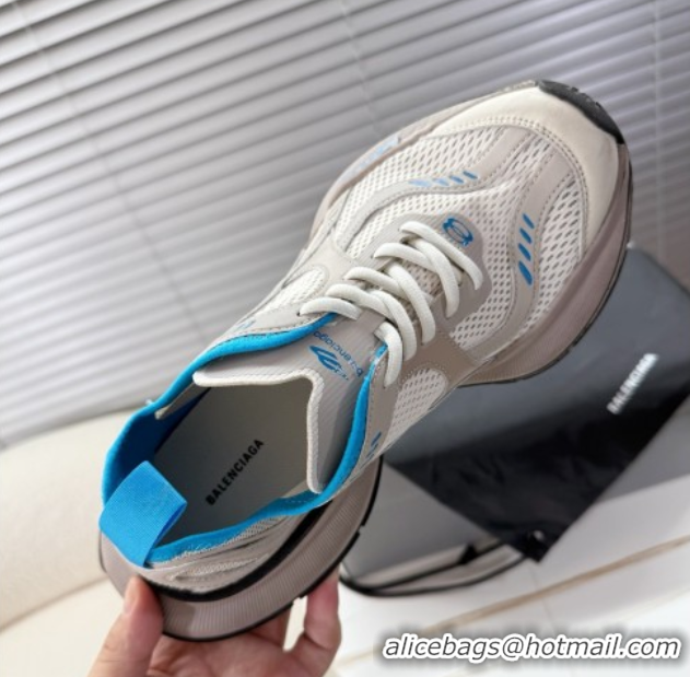 Shop Duplicate Balenciaga Circuit Sneakers in Mesh White/Blue 50604061