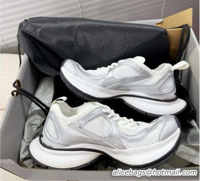 Durable Balenciaga Circuit Sneakers in Mesh White/Silver 0604064