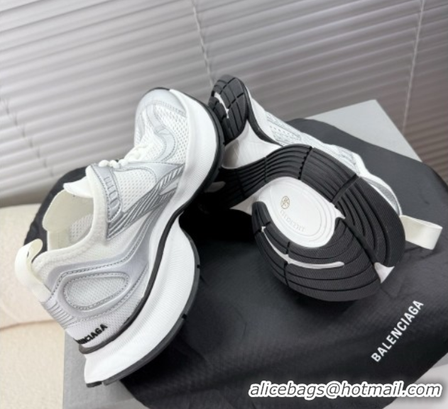 Durable Balenciaga Circuit Sneakers in Mesh White/Silver 0604064