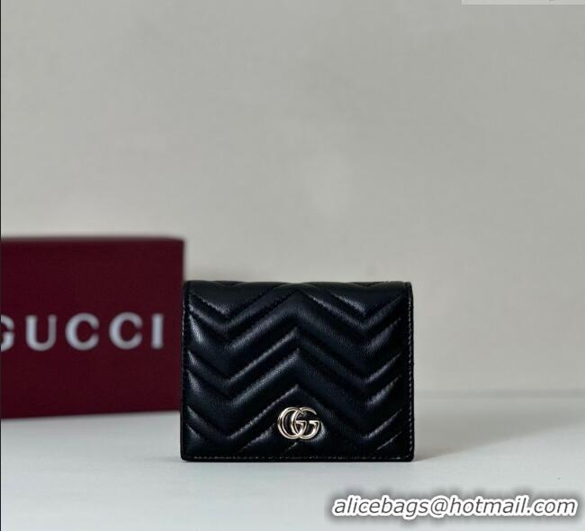 Fashion Discount Gucci GG Marmont Leather Small Wallet 466492 Black 2025